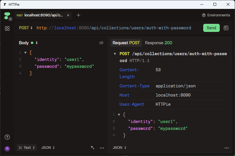 Đăng nhập để lấy token bằng POST request