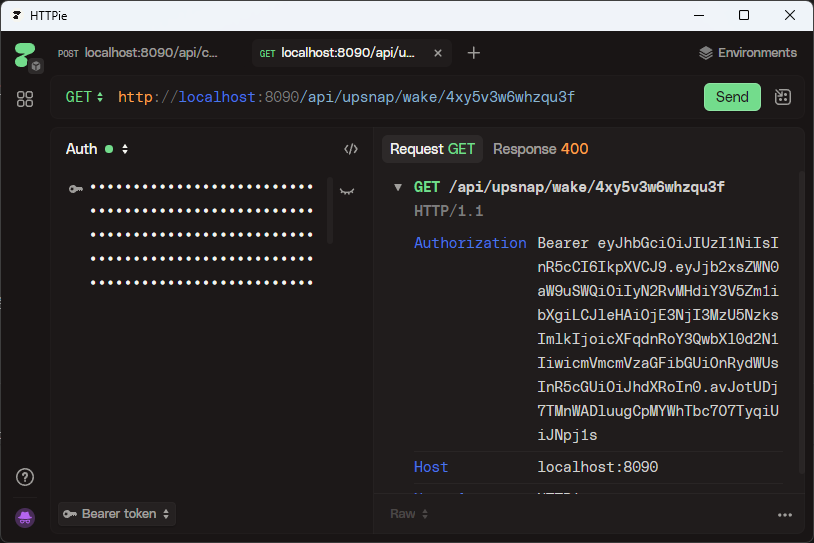Gửi yêu cầu bật máy bằng GET request